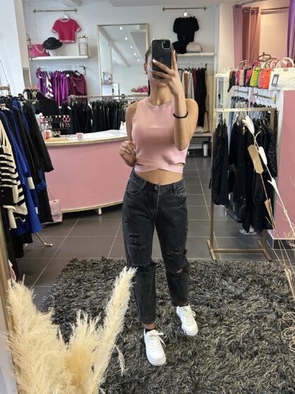 Jeans noir mom LISA