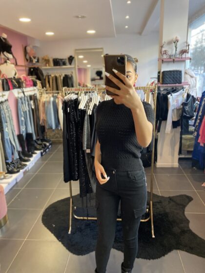 Jeans noir cargo LINSEY