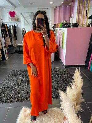 Robe tee-shirt longue SABAH orange