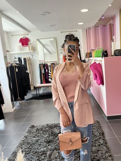 Blazer long rose LYNAELLE