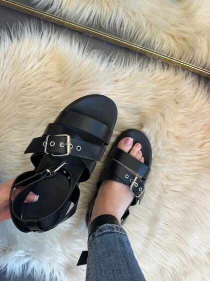 Chaussures compensées noir HELENA