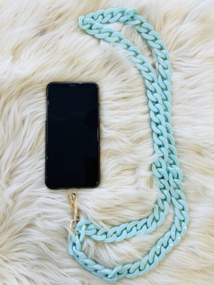 Chaîne de téléphone bleu