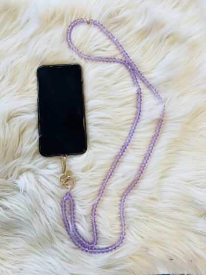 Chaîne de téléphone perle violet