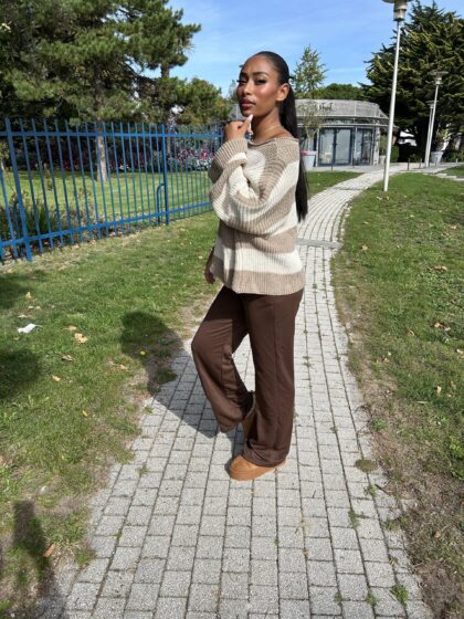 Pantalon jog marron KATI