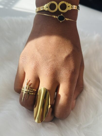 Bague bouclier dorée