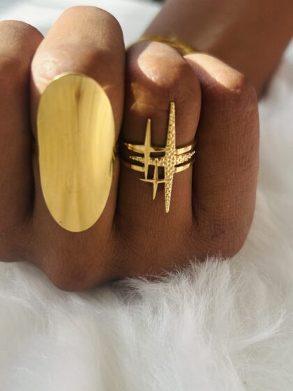 Bague épée dorée