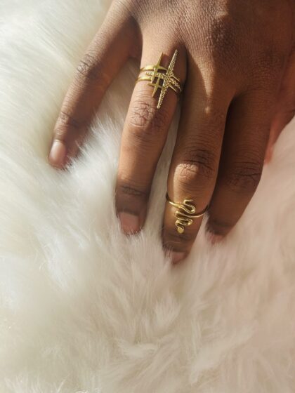 Bague serpent dorée