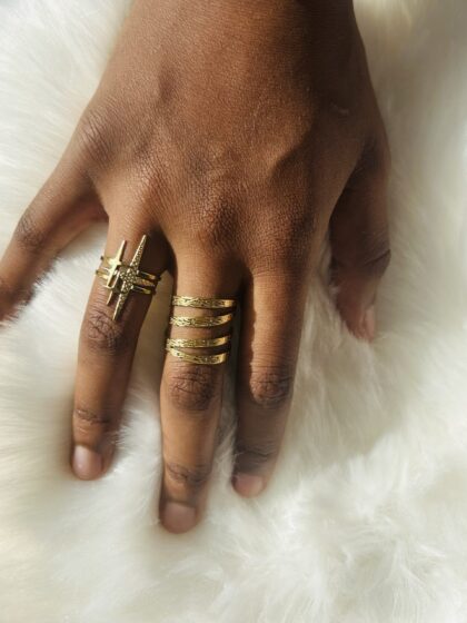 Bague multirang dorée