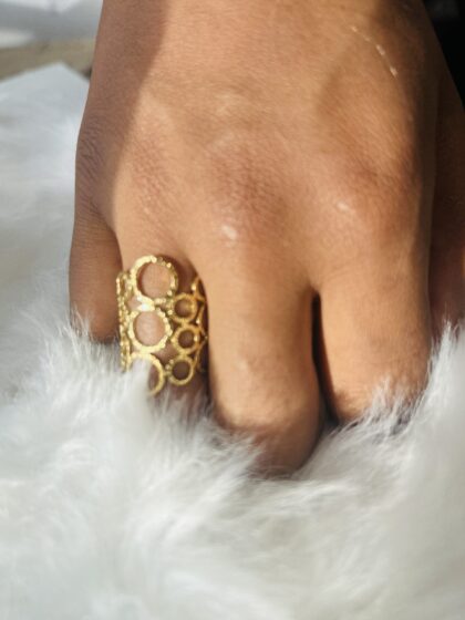 Bague cercles dorée