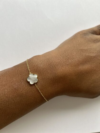 Bracelet trèfle blanc
