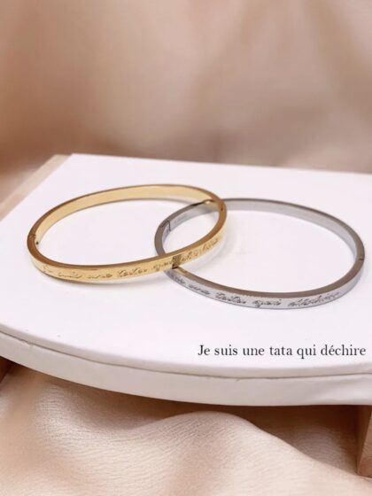 Bracelet jonc message doré