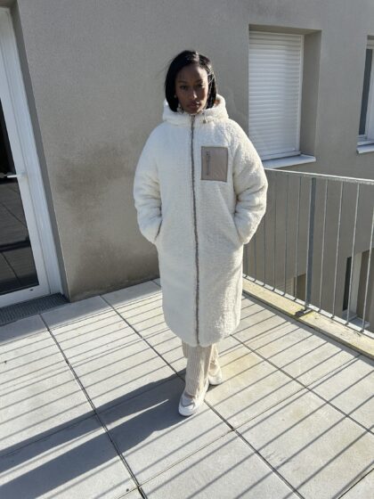 Doudoune à capuche réversible beige SOUKAINA