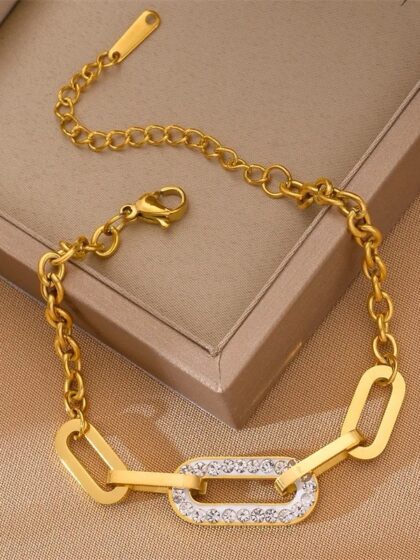 Bracelet acier inoxydable or