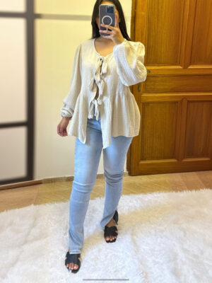blouse a nouer en gaz de coton