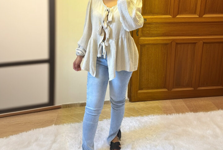 blouse a nouer en gaz de coton