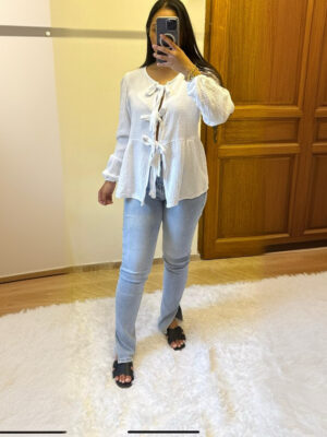blouse a nouer en gaz de coton