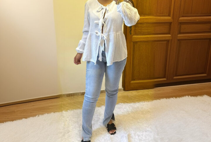 blouse a nouer en gaz de coton