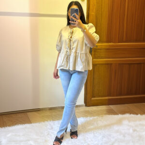 blouse à nouer beige ALIA