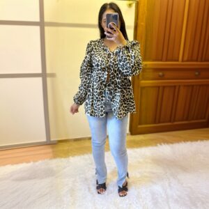 blouse à nouer leopard