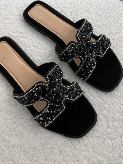 Claquettes diams noires