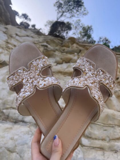 Claquettes diams beige