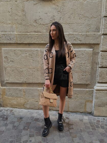 Gilet long inspiration beige LYAM