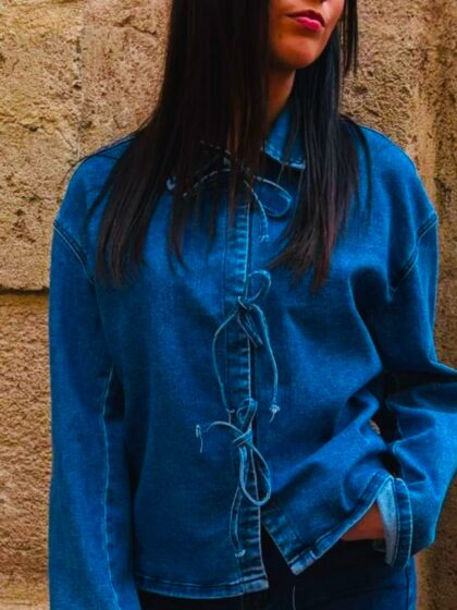 Veste en jean noeud