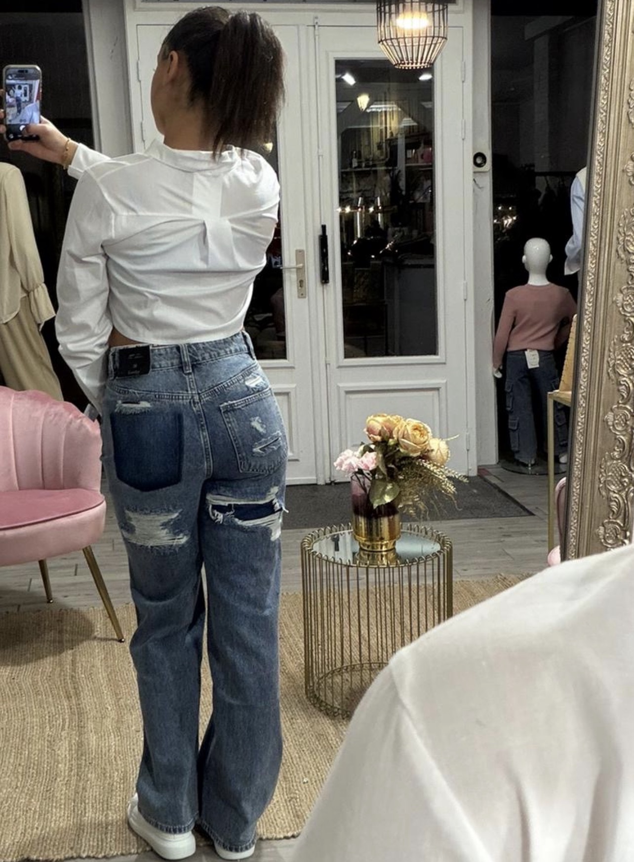 Jeans déchiré bleu LANA