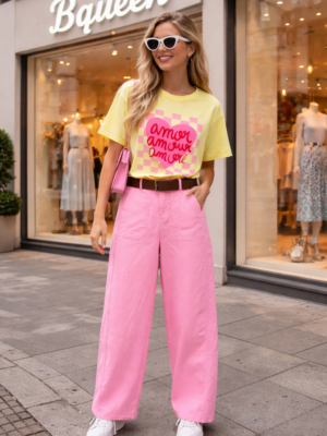 Tee shirt amor amour Amore jaune